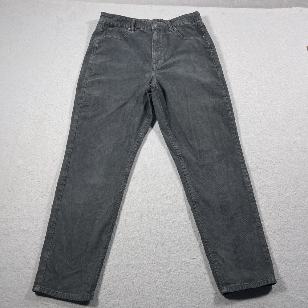 American Eagle Pants Womens 14 Long Gray Mom Jean Corduroy High‎ Rise Casual